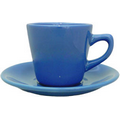 Ocean Blue Short Restaurant Cup Saucer